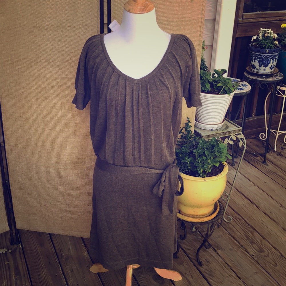 NEW Loft Knit Dress Taupe Size XS